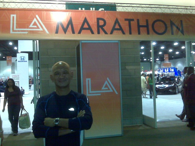 Outside the LA Marathon Expo