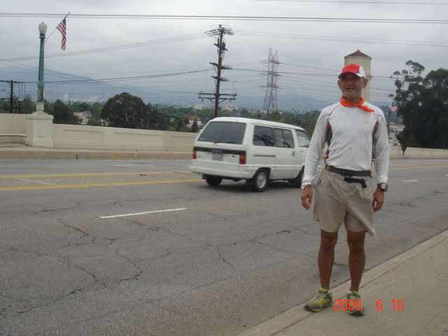 At The Hyperion Bridge where I Had A Picture of My Daughter Running The 1st City of Angels Half-Marathon
