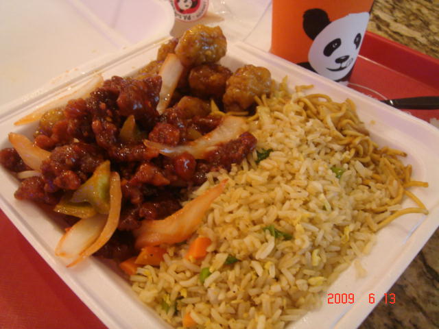Lunch @ Panda Express After Pilates Class (Beijing & Orange Chicken)