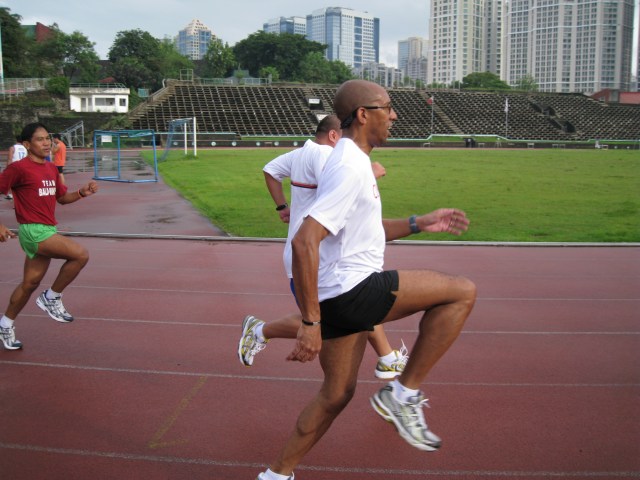 Nigel From Trinidad-Tobago Doing The "High-Knee" Drills