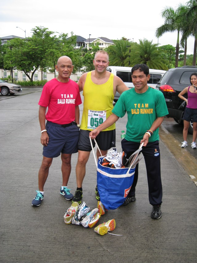 BR, Jim Lafferty, & Coach Titus With The Donated Shoes