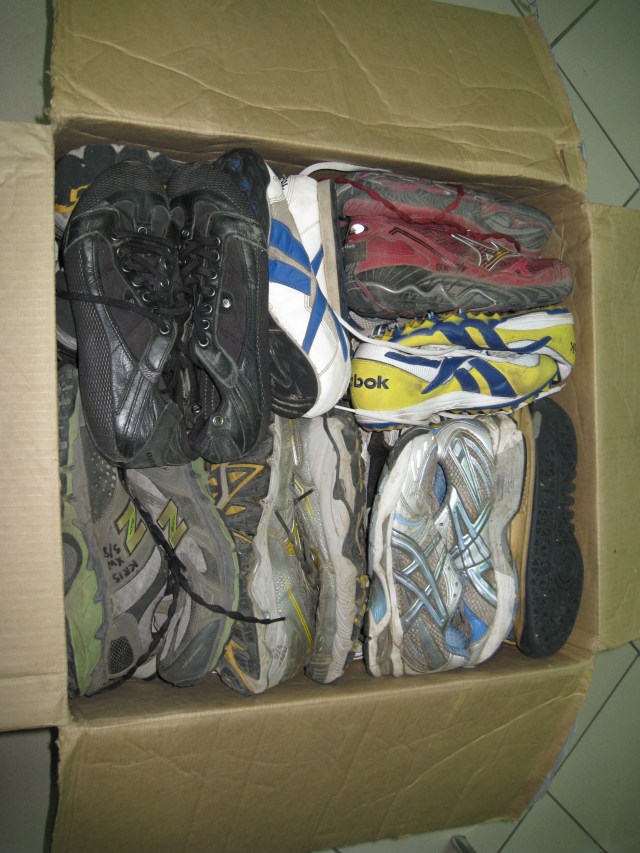 Filled With Neatly-Packed 34 Pairs of Running Shoes