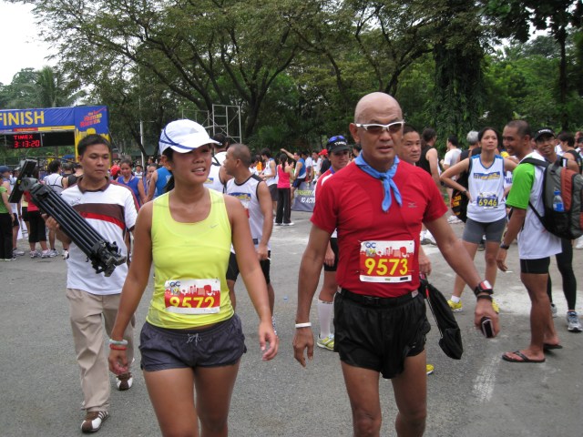 Walking Towards The Awarding Of Finisher's Medals