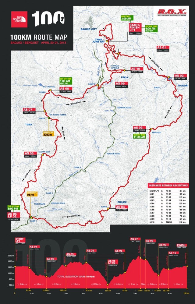 2013 TNF 100 Phil Race Course Map