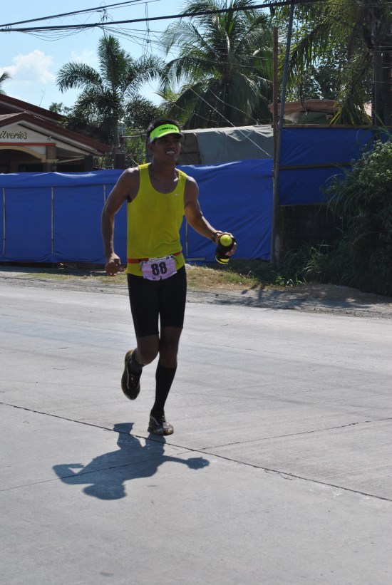 Alfred Delos Reyes Arriving At The Finish Line On the 2nd Leg