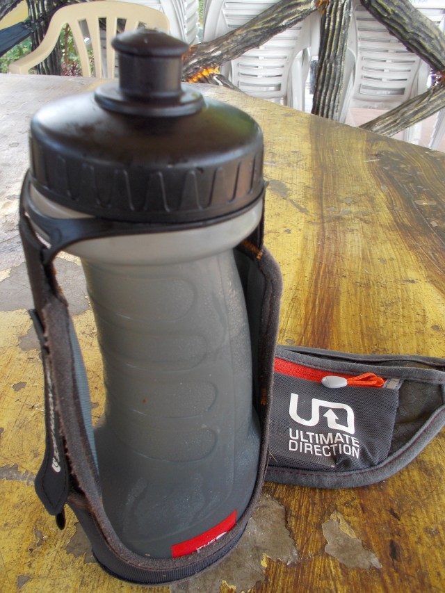TNF Hand-held Water Bottle & Ultimate Direction (SJ) Race Belt