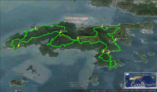Google Map Of Lantau Island & Race Route