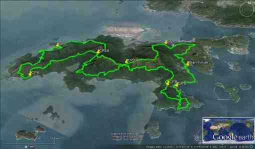 Google Map Of Lantau Island & Race Route